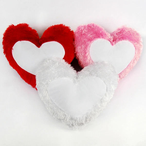 10Pcs Sublimation Blank Pillow Cases Plush Cushion Cover Home Sofa Decor Heart