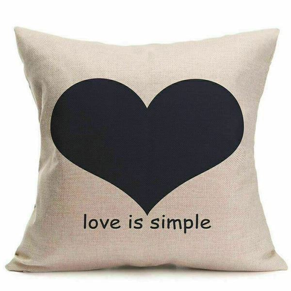 Sofa Decor Pillow Words Throw Cover Case Cushion Love Print