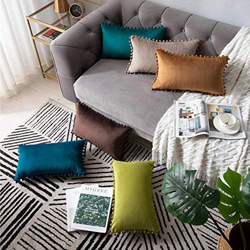 Couch Pillow Cases 12x20: 2 Pack Cozy Soft 20" x 12" (Pack of 2) Chartreuse