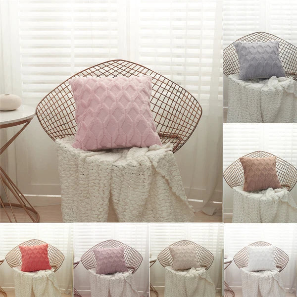 18X18"Throw Pillow Covers Corduroy Sofa Cushion Plush Decor Sofa Cushion Cover