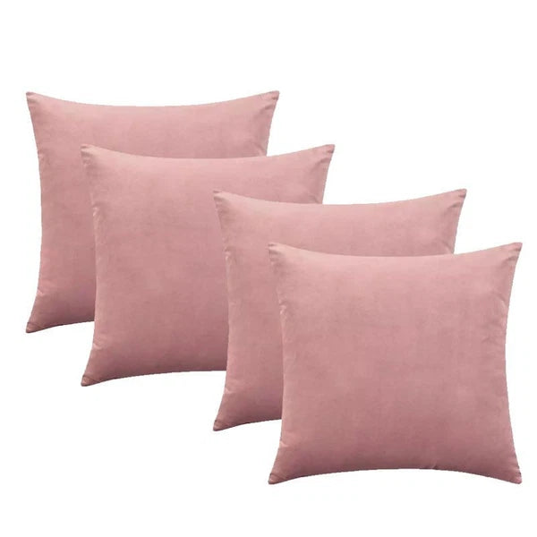 Short Velvet Cushion Covers – 4-Pack Soft Decorative Pillow Covers for Sofa