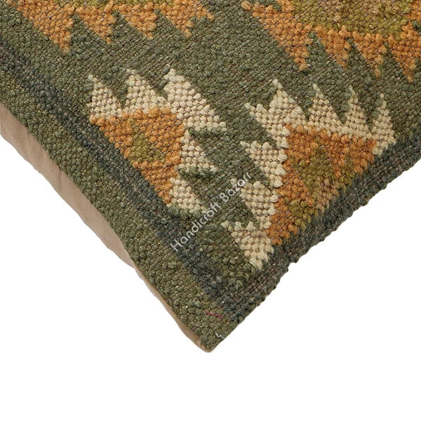 Hallway Docor Sofa Sham Pillowcase Indian Kilim Cushion Cover 2 Pc Wool jute 18"