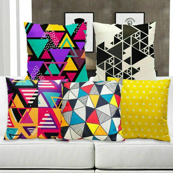 Cover Case Waist Pillow Cushion Home Geometric Sofa Triangle Decor