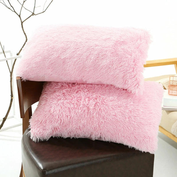 Faux Fur Fluffy Plush Throw Pillow Cases Shaggy Sofa Bed Cushion Cover 50x70cm
