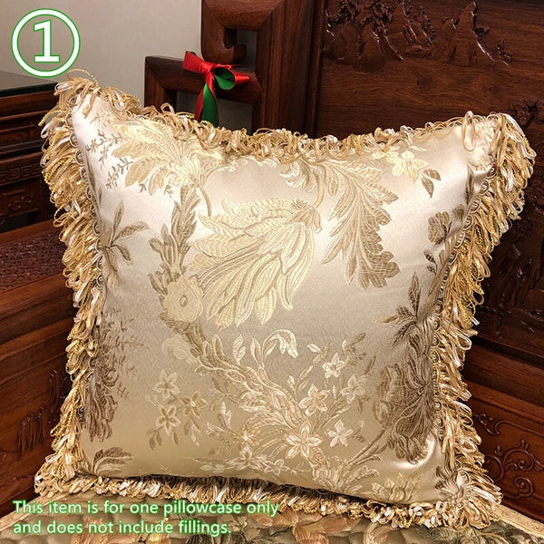 Tassel Pillow Case Floral Cushion Covers Only Embroidery Retro Bedding Sofa Chic
