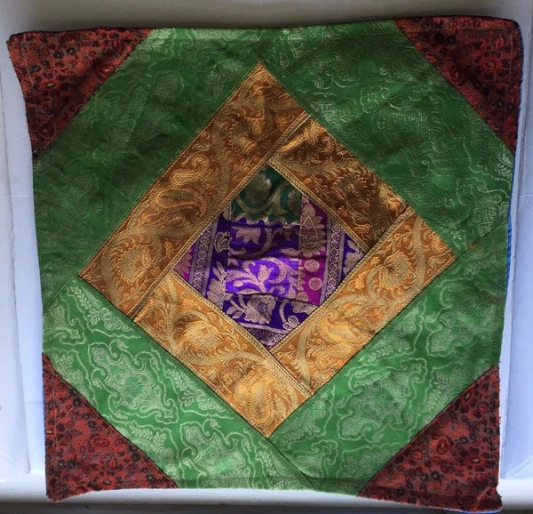One Home Decor Silk Cushion Cover Patchwork Square Sofa Pillow Case Cover India