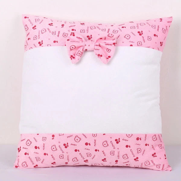 4 x Bowknot Plush Cartoon Pillowcase Sublimation Blank Sofa Throw Cushion Cover