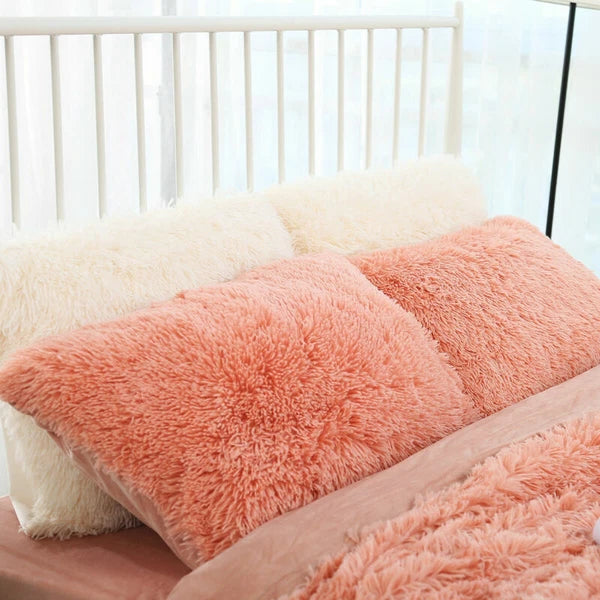 Faux Fur Fluffy Plush Throw Pillow Cases Shaggy Sofa Bed Cushion Cover 50x70cm