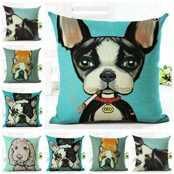 Square Throw Cushion Home Pillow Lovely Dogs Sofa Cover Decor
