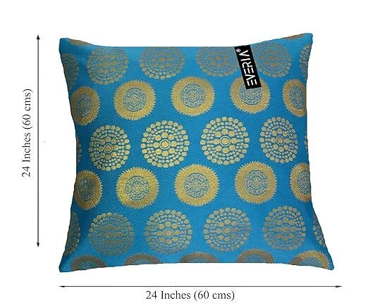 Brocade Dupion Silk Cushion Cover throw sofa case covers 24x24 Inch 5 pcs Set