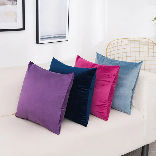 Solid Color Velvet Cushion Cover Candy Color Pillow Case For Sofa Car Home Decor