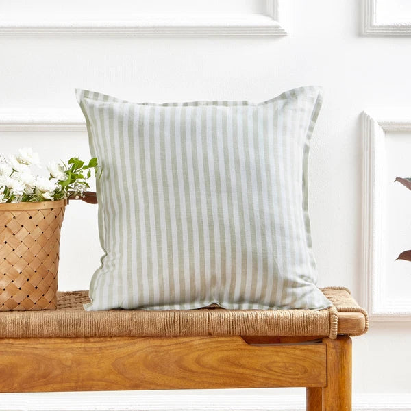 Solino Home Square Linen Pillow Cover for Cushion Couch, Sofa Bed, Santa Barbara