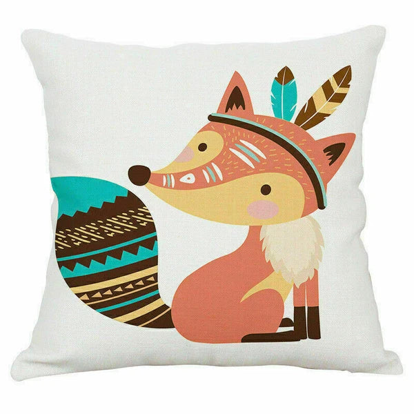 Decor Cushion Car Animal Cover Fox Case Sofa Cartoon Home