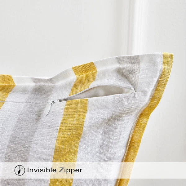 Solino Home Square Linen Pillow Cover for Cushion Couch, Sofa Bed, Santa Barbara