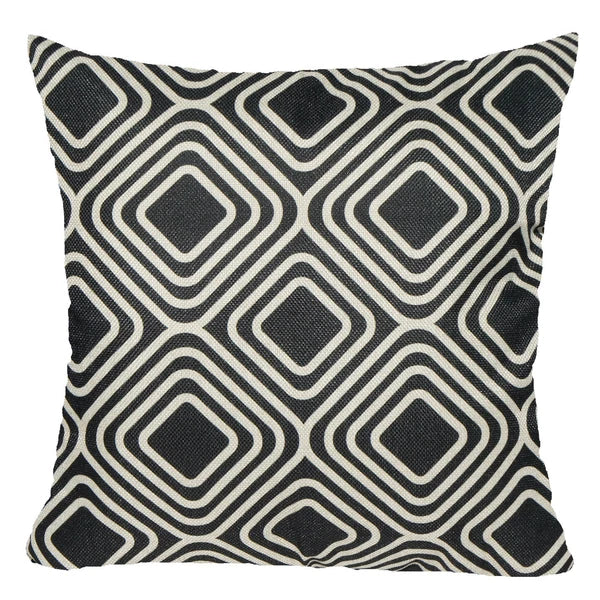 Vintage Black Home Decor PILLOW COVER Sofa Couch Bed Retro Cushion Case 18x18"