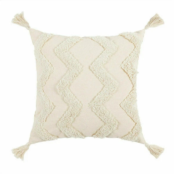 Boho Moroccan Throw Pillow Covers w/ Tassel Tufted Sofa Bed Cushion Cases Home