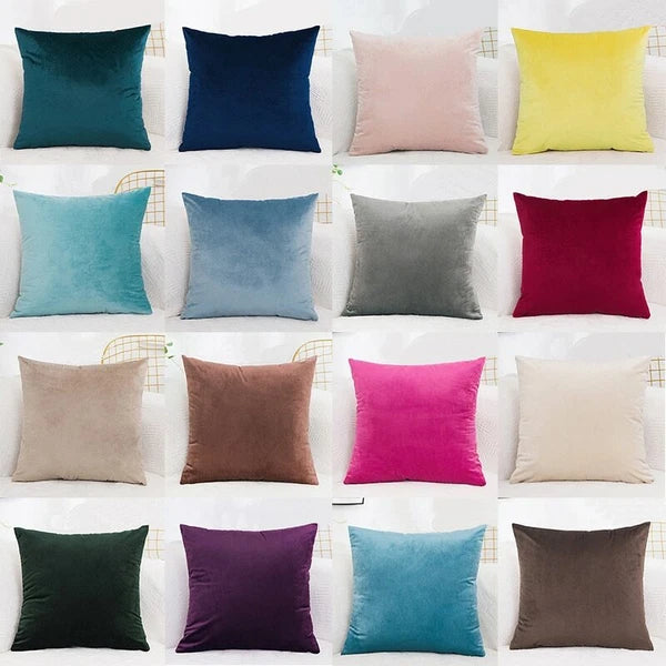 Velvet Cushion Cover Pillowcase Solid Color Pillow Case Sofa Throw Pillows Decor