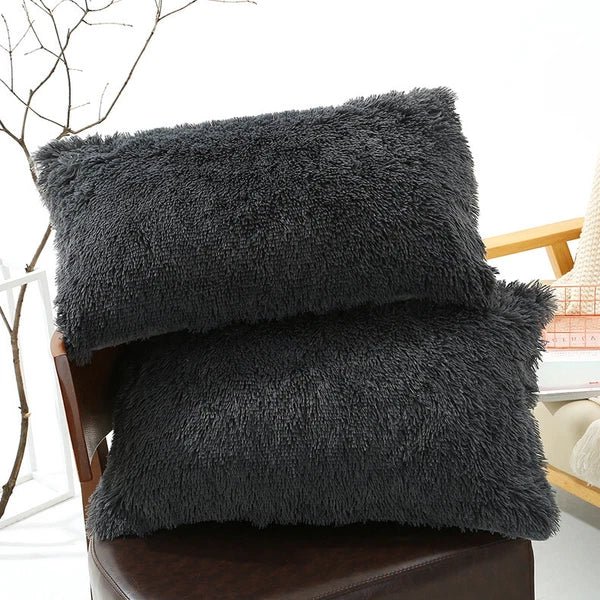 Faux Fur Fluffy Plush Throw Pillow Cases Shaggy Sofa Bed Cushion Cover 50x70cm