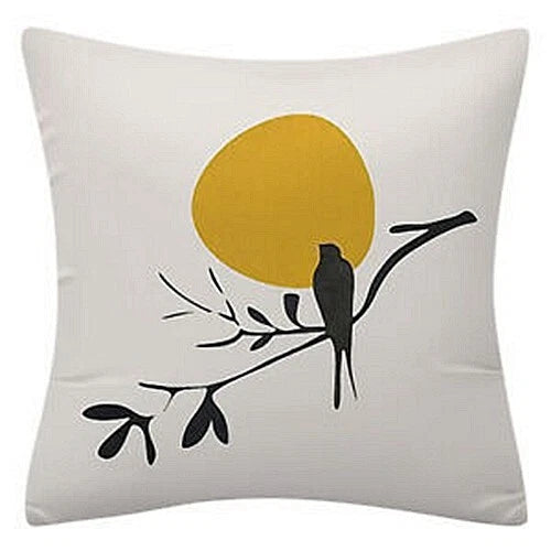 Yellow Throw PILLOW COVER 2-Sided Gray White Decorative Sofa Cushion Case 18x18"