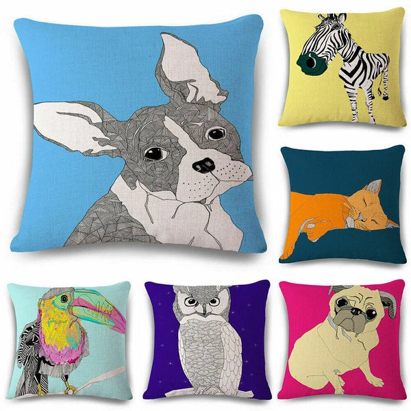 18inch Animal Pattern Pillow Case Sofa Waist Cushion Cover Home Decor