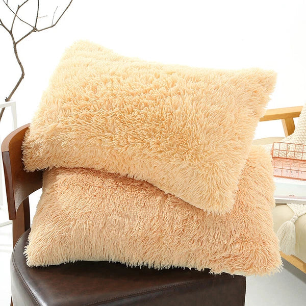 Faux Fur Fluffy Plush Throw Pillow Cases Shaggy Sofa Bed Cushion Cover 50x70cm