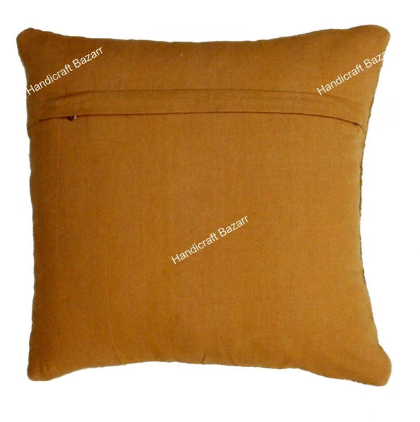 Indian Jute Cushion cover 18x18 inch Vinatge Handwoven Pillow Sham For Sofa chai