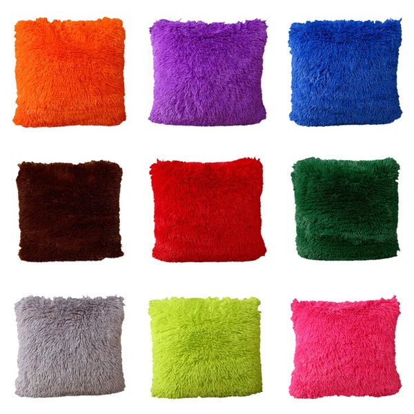 Soft Velvet Solid Cushion Cover Home Office Bed Sofa Car Throw Pillow Case 17’’