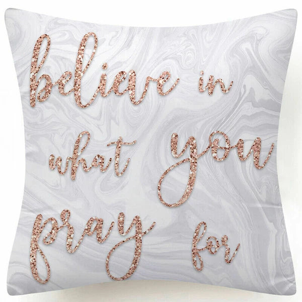 Pink Marble Throw PILLOW COVER Double Sided Sofa Decorative Cushion Cases 18x18"