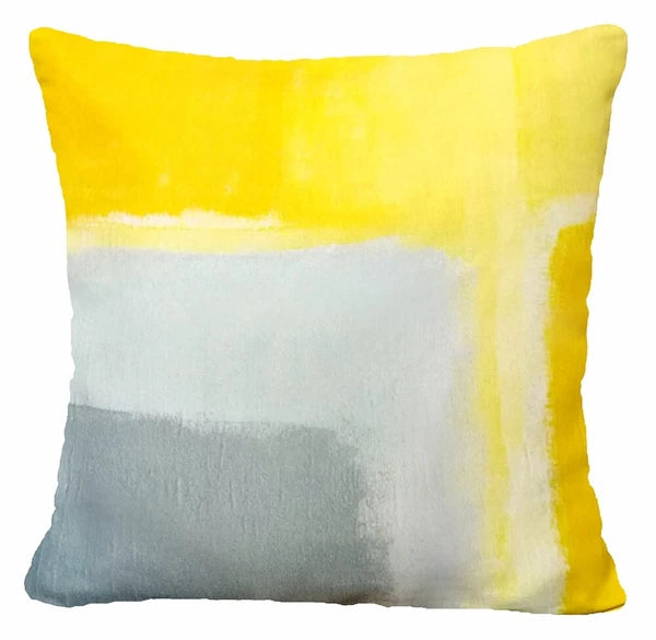Yellow Throw PILLOW COVER 2-Sided Gray White Decorative Sofa Cushion Case 18x18"