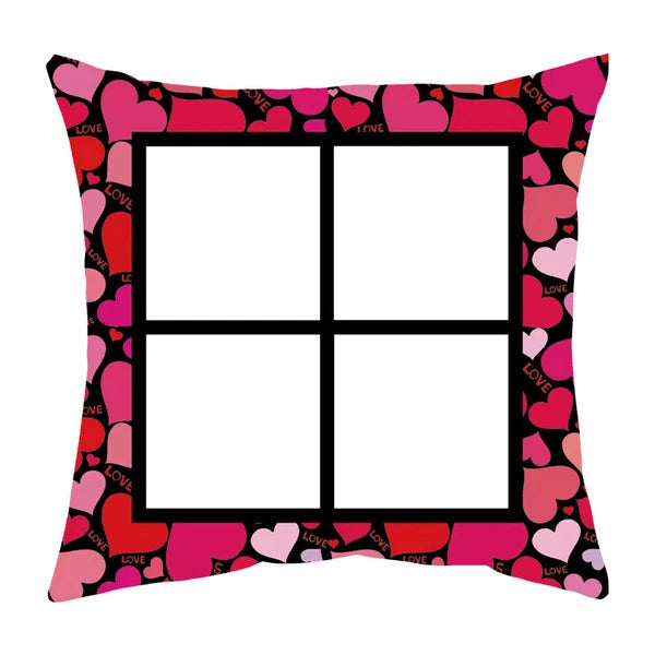 DIY Pink Heart Love Gift Sofa Bed Cushion Cover Sublimation Blank Home Decor