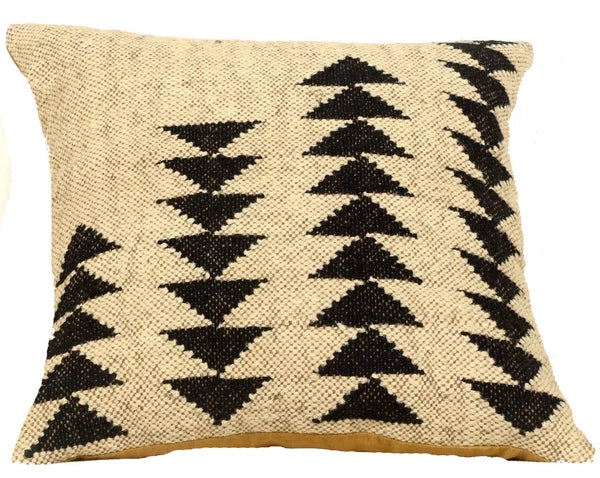 Handwoven Woll Jute Cushion Cover 18x18 Vinatge Sofa Pillow Case Kilim Chair Pad