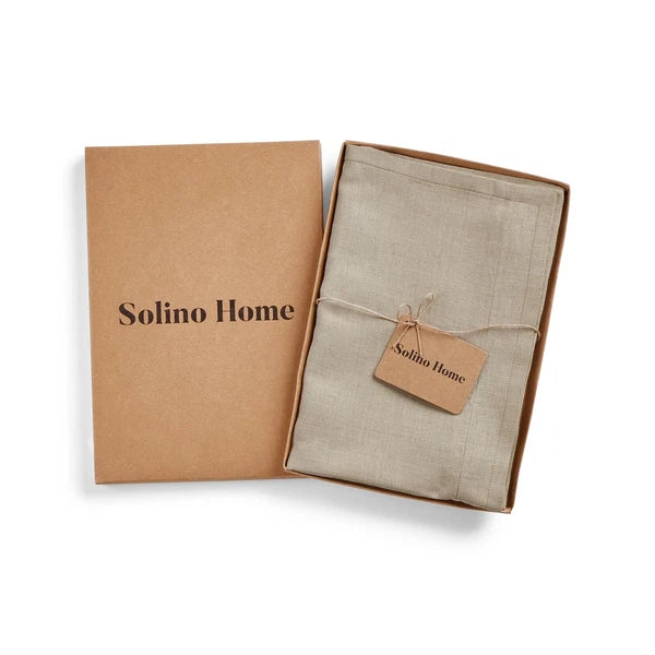 Solino Home Square Linen Pillow Cover for Cushion Couch, Sofa Bed, Santa Barbara