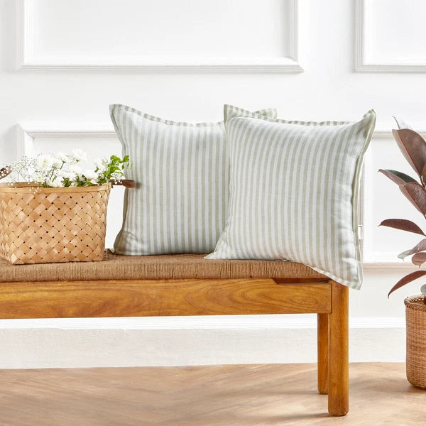 Solino Home Square Linen Pillow Cover for Cushion Couch, Sofa Bed, Santa Barbara