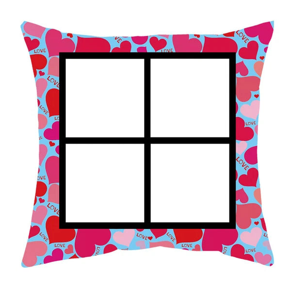 DIY Pink Heart Love Gift Sofa Bed Cushion Cover Sublimation Blank Home Decor