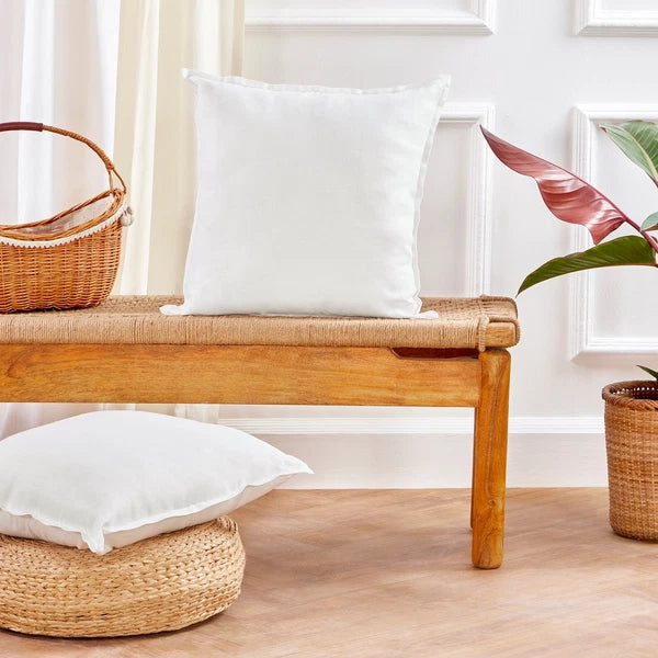 Solino Home Square Linen Pillow Cover for Cushion Couch, Sofa Bed, Santa Barbara