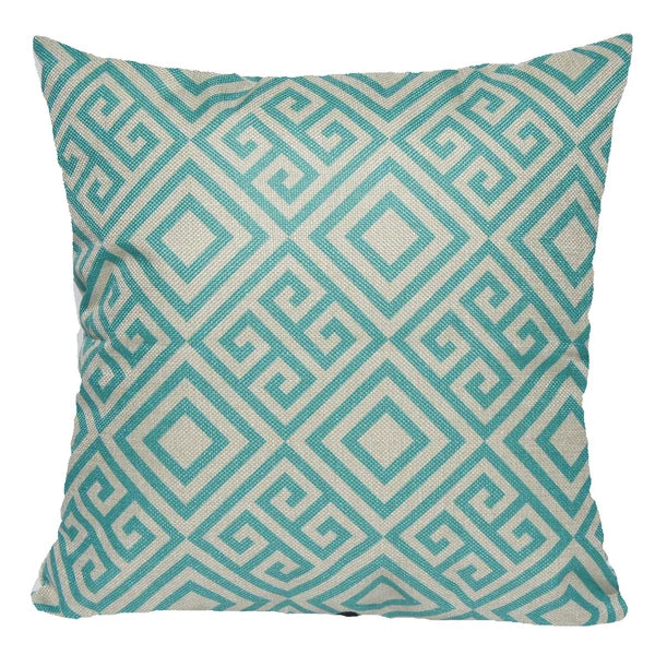 Vintage Turquoise Linen PILLOW COVER Sofa Home Decor Bed Cushion Case 18x18" USA