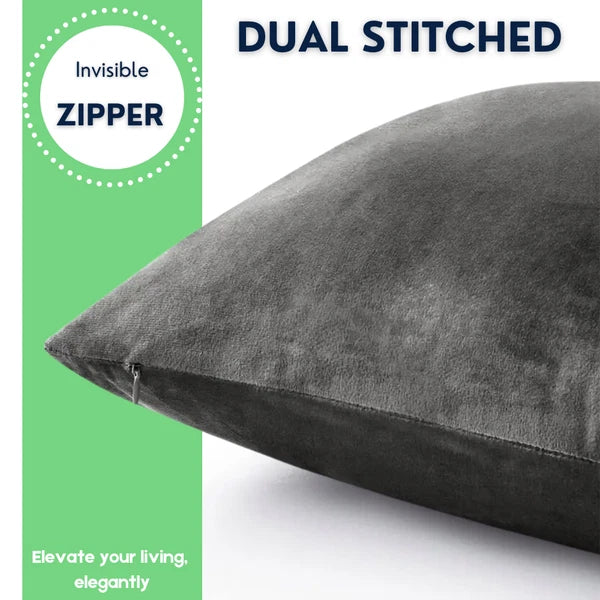 4x Cushion Covers Velvet Cushion Filled Bed Sofa Pillow Settee Protector 18"x18"