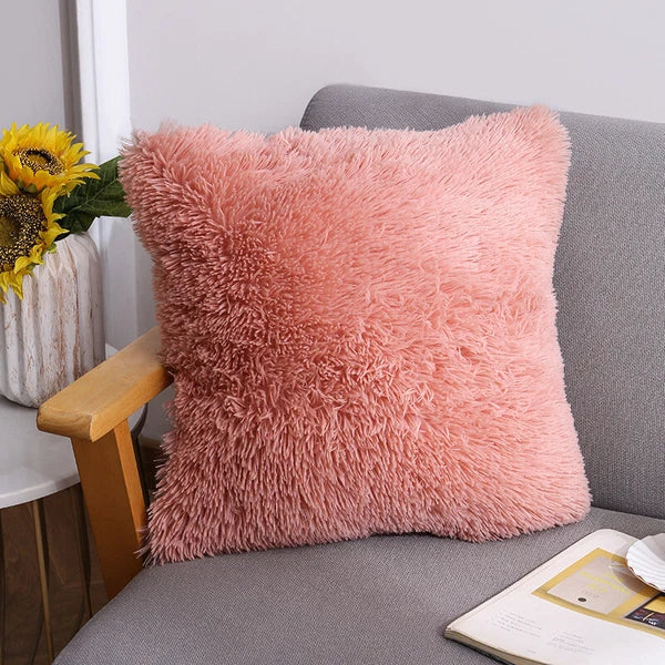 40CM x 40CM Fluffy Faux Soft Plush Pillow Case Cover Cushion Home Bed Sofa Decor