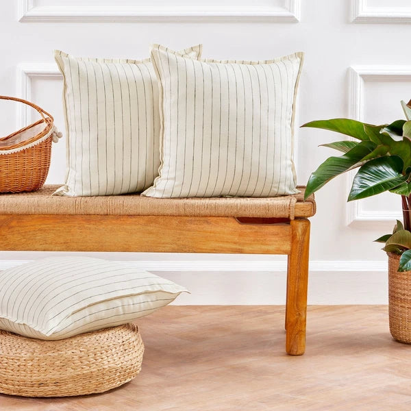 Solino Home Square Linen Pillow Cover for Cushion Couch, Sofa Bed, Santa Barbara