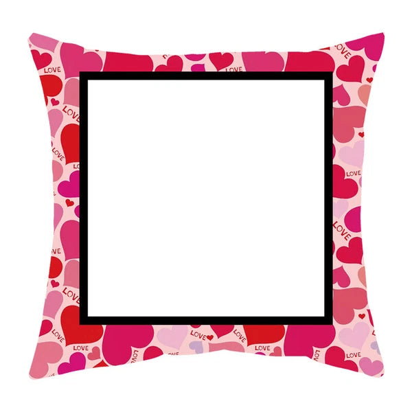 DIY Pink Heart Love Gift Sofa Bed Cushion Cover Sublimation Blank Home Decor