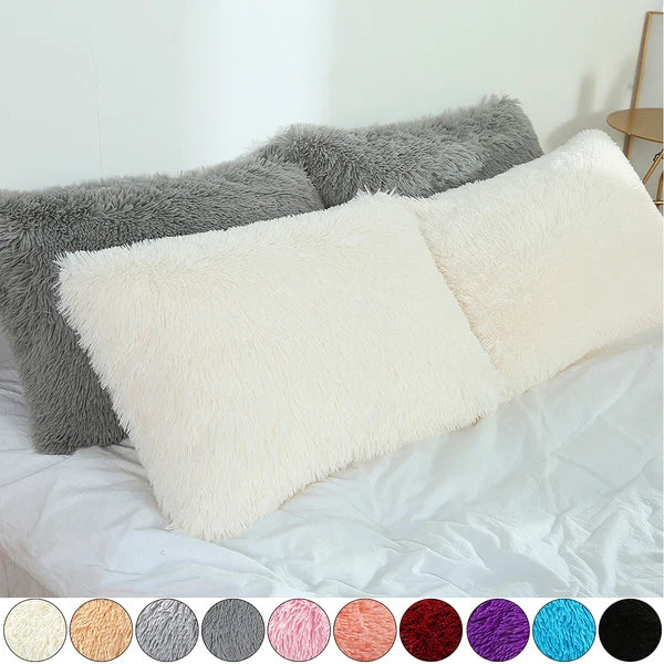 Faux Fur Fluffy Plush Throw Pillow Cases Shaggy Sofa Bed Cushion Cover 50x70cm