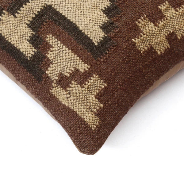 Handwoven Woll Jute Cushion Cover 18x18 Vinatge Sofa Pillow Case Kilim Chair Pad