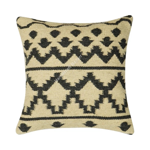 Hallway Docor Sofa Sham Pillowcase Indian Kilim Cushion Cover 2 Pc Wool jute 18"