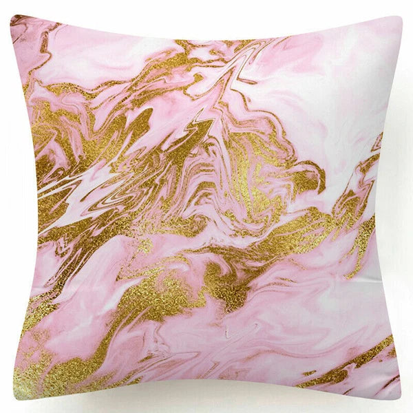 Pink Marble Throw PILLOW COVER Double Sided Sofa Decorative Cushion Cases 18x18"