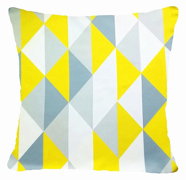 Yellow Throw PILLOW COVER 2-Sided Gray White Decorative Sofa Cushion Case 18x18"