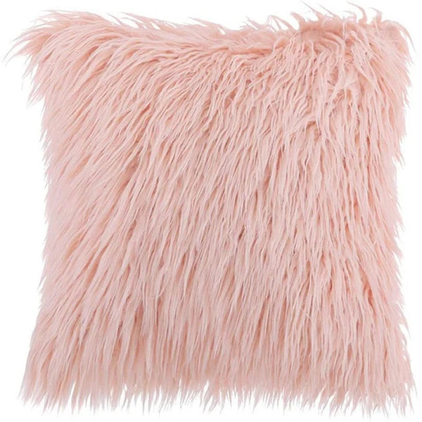 Fuzzy Throw Pillow Covers – 2-Pack Soft Bed Cushion Cases for Couch & Sofa