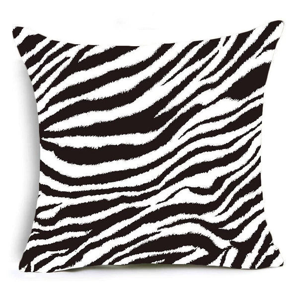 Zebra Pillow Square Fashion Cases Print Leopard Covers Animal Sofa Cushion Bed