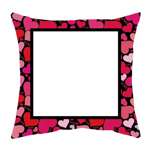 DIY Pink Heart Love Gift Sofa Bed Cushion Cover Sublimation Blank Home Decor
