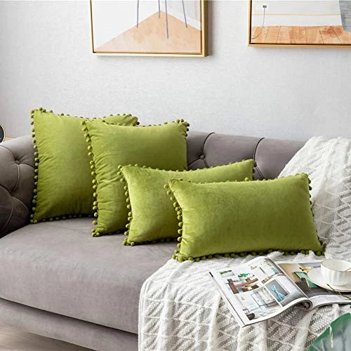 Couch Pillow Cases 12x20: 2 Pack Cozy Soft 20" x 12" (Pack of 2) Chartreuse
