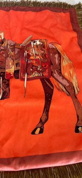 Throw Pillow Case Orange Velour Horse Sofa Decorative Cushion Cover 19x19
